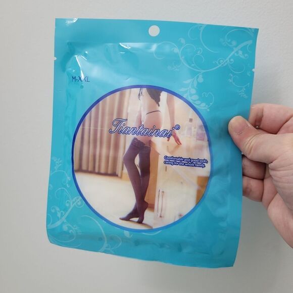 2/$20 Brand New White Stocking Tights Socks Over Knees Lace - Picture 4 of 7